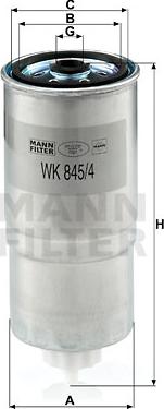 Mann-Filter WK 845/4 - Паливний фільтр autozip.com.ua