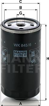 Mann-Filter WK 845/6 - Паливний фільтр autozip.com.ua