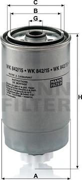 Mann-Filter WK 842/15 - Паливний фільтр autozip.com.ua