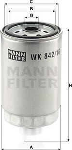 Mann-Filter WK 842/16 - Паливний фільтр autozip.com.ua