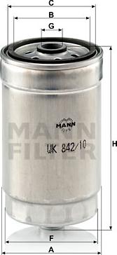 Mann-Filter WK 842/10 - Паливний фільтр autozip.com.ua