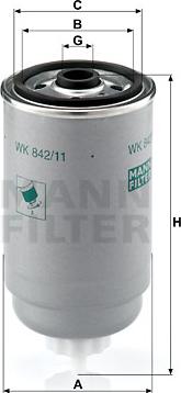 Mann-Filter WK 842/11 - Паливний фільтр autozip.com.ua