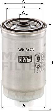 Mann-Filter WK 842/8 - Паливний фільтр autozip.com.ua