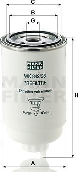 Mann-Filter WK 842/26 - Паливний фільтр autozip.com.ua