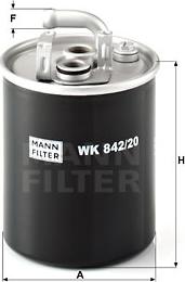 Mann-Filter WK 842/20 - Паливний фільтр autozip.com.ua