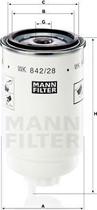 Mann-Filter WK 842/28 - Паливний фільтр autozip.com.ua