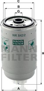 Mann-Filter WK 842/2 - Паливний фільтр autozip.com.ua