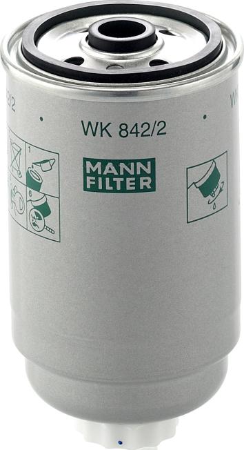 Mann-Filter WK 842/2 - Паливний фільтр autozip.com.ua