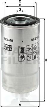Mann-Filter WK 854/5 - Паливний фільтр autozip.com.ua