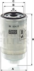Mann-Filter WK 854/6 - Паливний фільтр autozip.com.ua