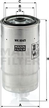 Mann-Filter WK 854/3 - Паливний фільтр autozip.com.ua
