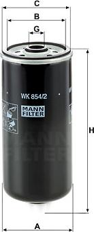 Mann-Filter WK 854/2 - Паливний фільтр autozip.com.ua