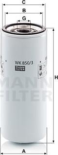 Mann-Filter WK 850/3 - Паливний фільтр autozip.com.ua