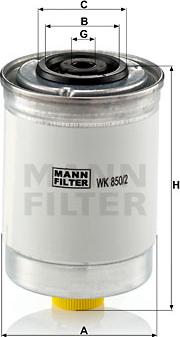 Mann-Filter WK 850/2 - Паливний фільтр autozip.com.ua