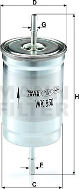Mann-Filter WK 850 - Паливний фільтр autozip.com.ua