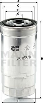 Mann-Filter WK 853/14 - Паливний фільтр autozip.com.ua