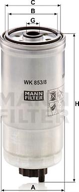 Mann-Filter WK 853/8 - Паливний фільтр autozip.com.ua