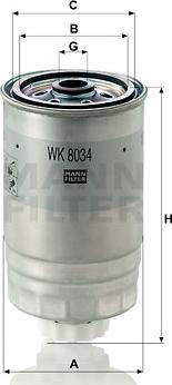 Mann-Filter WK 8034 - Паливний фільтр autozip.com.ua