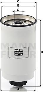 Mann-Filter WK 880 - Паливний фільтр autozip.com.ua