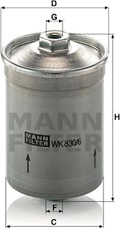 Mann-Filter WK 830/6 - Паливний фільтр autozip.com.ua