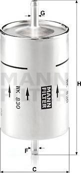 Mann-Filter WK 830 - Паливний фільтр autozip.com.ua