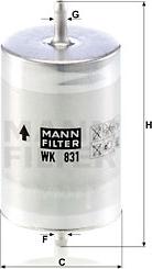 Mann-Filter WK 831 - Паливний фільтр autozip.com.ua