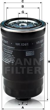 Mann-Filter WK 824/1 - Паливний фільтр autozip.com.ua