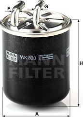 Mann-Filter WK 820 - Паливний фільтр autozip.com.ua