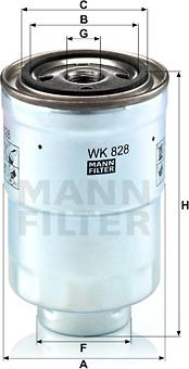 Mann-Filter WK 828 x - Паливний фільтр autozip.com.ua
