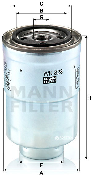 Mann-Filter WK 828 - Паливний фільтр autozip.com.ua