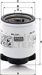 Mann-Filter WK 715/1 - Паливний фільтр autozip.com.ua
