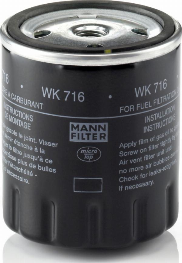 Mann-Filter WK 716 - Паливний фільтр autozip.com.ua