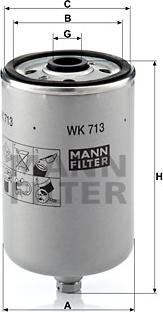 Mann-Filter WK 713 - Паливний фільтр autozip.com.ua