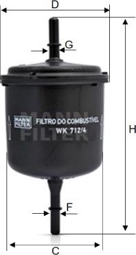 Mann-Filter WK 712/4 - Паливний фільтр autozip.com.ua