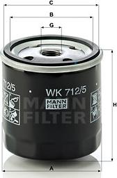 Mann-Filter WK 712/5 - Паливний фільтр autozip.com.ua