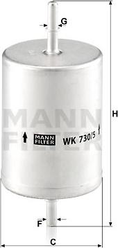 Mann-Filter WK 730/5 - Паливний фільтр autozip.com.ua