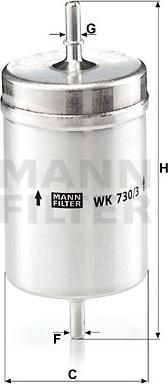 Mann-Filter WK 730/3 - Паливний фільтр autozip.com.ua