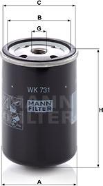 Mann-Filter WK 731 (10) - Паливний фільтр autozip.com.ua