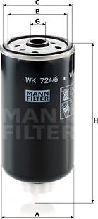 Mann-Filter WK 724/6 - Паливний фільтр autozip.com.ua
