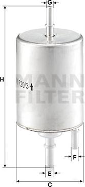 Mann-Filter WK 720/3 - Паливний фільтр autozip.com.ua