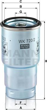 Mann-Filter WK 720/2 x - Паливний фільтр autozip.com.ua