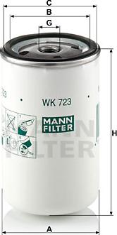 Mann-Filter WK 723 (10) - Паливний фільтр autozip.com.ua