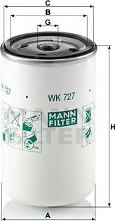 Mann-Filter WK 727 - Паливний фільтр autozip.com.ua