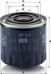 Mann-Filter WP 914 - Масляний фільтр autozip.com.ua