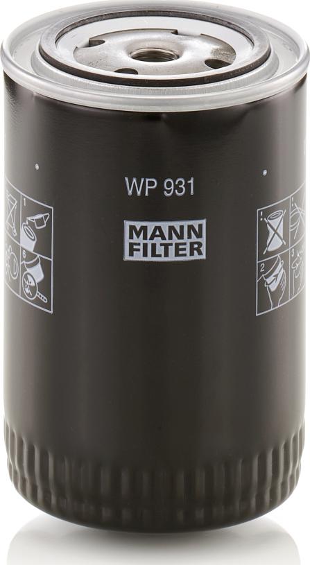 Mann-Filter WP 931 - Масляний фільтр autozip.com.ua