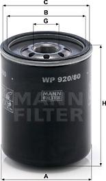 Mann-Filter WP 920/80 - Масляний фільтр autozip.com.ua