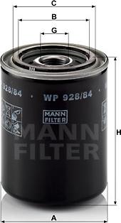 Mann-Filter WP 928/84 - Масляний фільтр autozip.com.ua