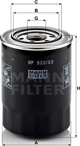 Mann-Filter WP 928/83 - Масляний фільтр autozip.com.ua