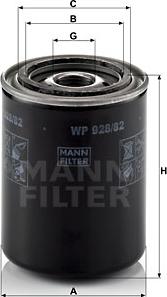 Mann-Filter WP 928/82 - Масляний фільтр autozip.com.ua