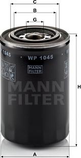 Mann-Filter WP 1045 - Масляний фільтр autozip.com.ua